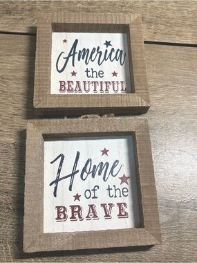 2 Wood Wall Decoration Home Decor 4th of July Patriotic Gift